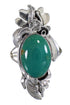 Turquoise And Silver Southwestern Flower Ring Size 5-3/4 YX73692
